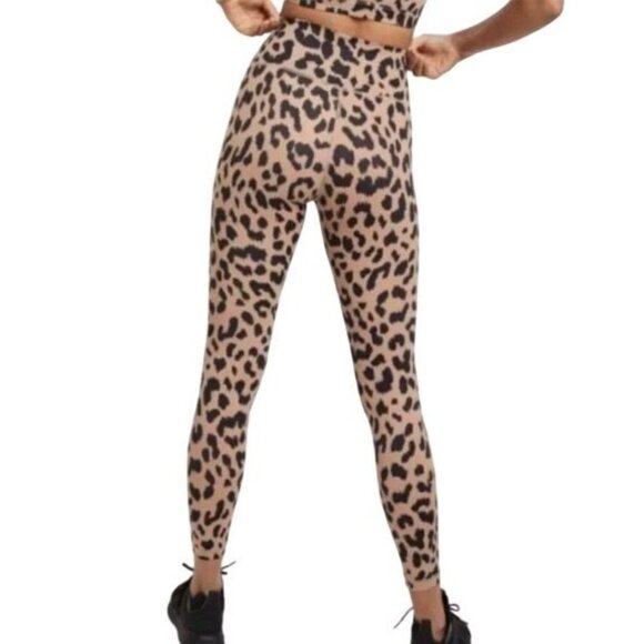 All Fenix Womens Camel Over Leopard Print Leggings High-Waist Size XS Yoga Pants - Picture 2 of 9
